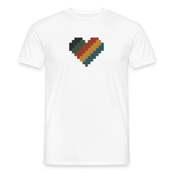 Retro Pixel Herz - Männer T-Shirt - Weiß - Vorne - AI Model Male 178 dark (178cm)