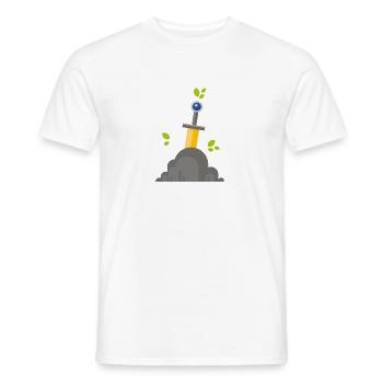 Excalibur - Männer T-Shirt - Weiß - Vorne - AI Model Male 178 dark (178cm)