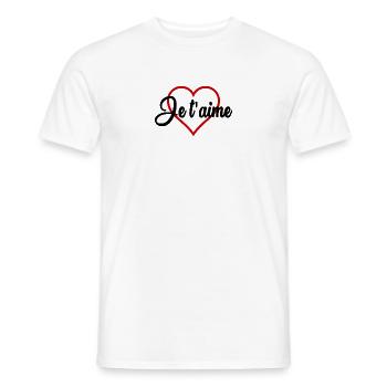 I LOVE YOU. VALENTINE'S DAY. HEART. I LOVE YOU - Men's T-Shirt - white - Front - AI Model Male 178 dark (178cm)