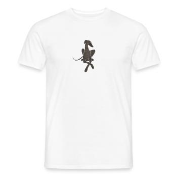 Greyhound Allongé gris foncé - T-shirt homme - blanc - Devant - AI Model Male 178 dark (178cm)