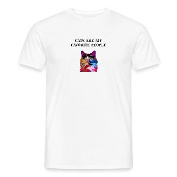 Chat mignon Les chats sont mes idées cadeaux préférées - T-shirt homme - blanc - Devant - AI Model Male 178 dark (178cm)