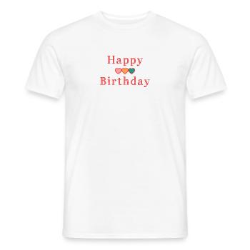 HAPPY BIRTHDAY - T-shirt homme - blanc - Devant - AI Model Male 178 dark (178cm)