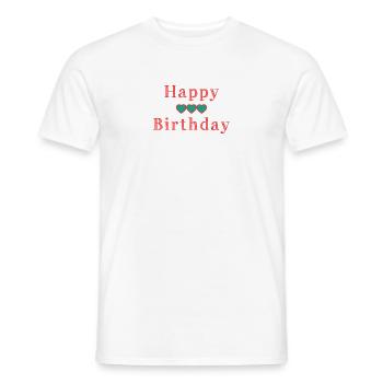 HAPPY BIRTHDAY - T-shirt homme - blanc - Devant - AI Model Male 178 dark (178cm)