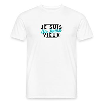 Je suis un jeune vieux - T-shirt homme - blanc - Devant - AI Model Male 178 dark (178cm)