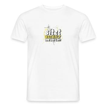 sitzt, wackelt und hat Luft Handwerker Design - Männer T-Shirt - Weiß - Vorne - AI Model Male 178 dark (178cm)