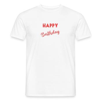 HAPPY BIRTHDAY - T-shirt homme - blanc - Devant - AI Model Male 178 dark (178cm)