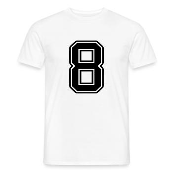 8 - Männer T-Shirt - Weiß - Vorne - AI Model Male 178 dark (178cm)