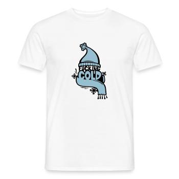 fucking cold - Men's T-Shirt - white - Front - AI Model Male 178 dark (178cm)