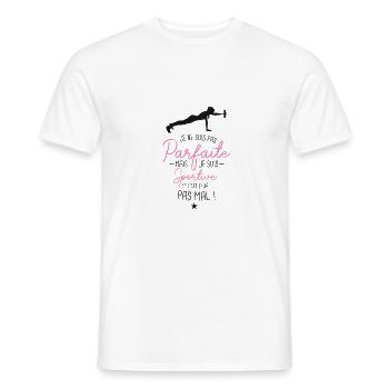 La sportive - T-shirt homme - blanc - Devant - AI Model Male 178 dark (178cm)