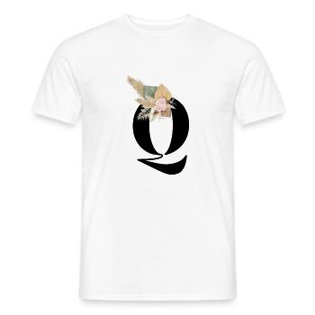 lettre Q fleuris - T-shirt homme - blanc - Devant - AI Model Male 178 dark (178cm)