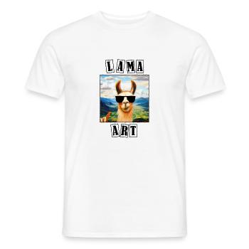 Lama Portrait Gift - Men's T-Shirt - white - Front - AI Model Male 178 dark (178cm)