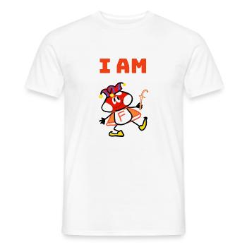 I AM F - Männer T-Shirt - Weiß - Vorne - AI Model Male 178 dark (178cm)