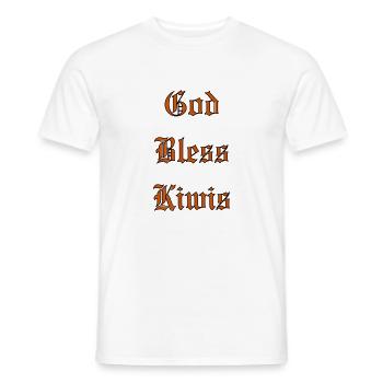 GodBlessKiwis - Men's T-Shirt - white - Front - AI Model Male 178 dark (178cm)