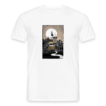Halloween Haunted Mansion - Men's T-Shirt - white - Front - AI Model Male 178 dark (178cm)