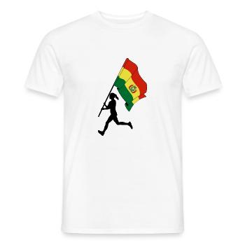 Drapeau Bolivie femme course - T-shirt homme - blanc - Devant - AI Model Male 178 dark (178cm)