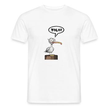 Möwe Sprechblase Yolo - Männer T-Shirt - Weiß - Vorne - AI Model Male 178 dark (178cm)
