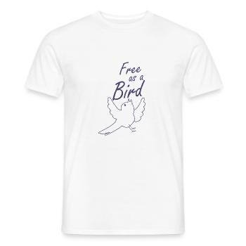 Free as a bird - T-shirt homme - blanc - Devant - AI Model Male 178 dark (178cm)