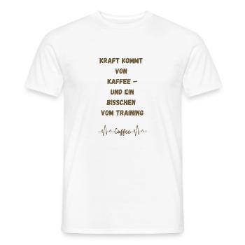 Le café est votre force - T-shirt homme - blanc - Devant - AI Model Male 178 dark (178cm)