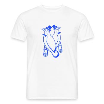 Sir Birds Team Hat Monocle Lunettes 2 Rich Friends - T-shirt homme - blanc - Devant - AI Model Male 178 dark (178cm)