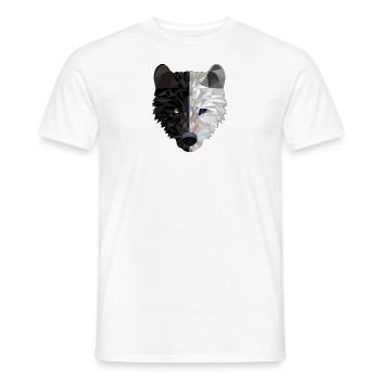 Wolfkopf - Low Poly - Männer T-Shirt - Weiß - Vorne - AI Model Male 178 dark (178cm)