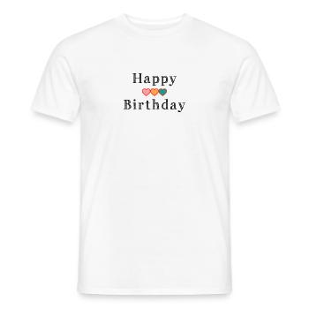 HAPPY BIRTHDAY - T-shirt homme - blanc - Devant - AI Model Male 178 dark (178cm)