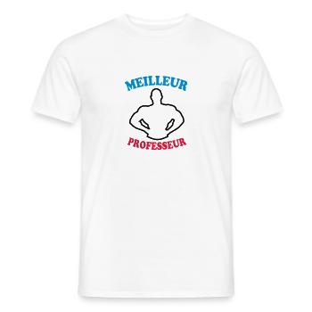 Meilleur professeur - T-shirt homme - blanc - Devant - AI Model Male 178 dark (178cm)