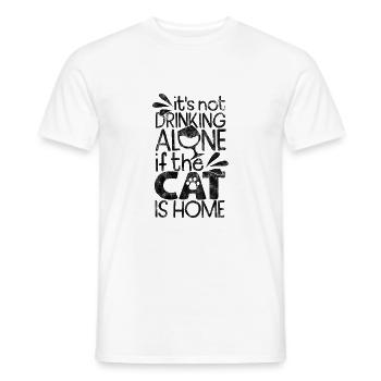 ce n’est pas boire seul si le chat est à la maison - Cat - T-shirt homme - blanc - Devant - AI Model Male 178 dark (178cm)
