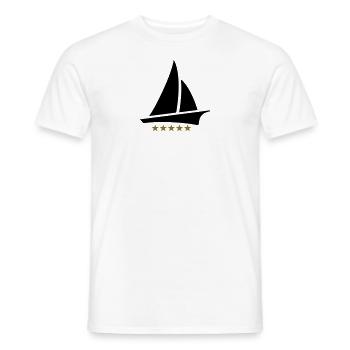 Sailing 5 Stars, Sailor, Boat, Surfing, Sea, five - Men's T-Shirt - white - Front - AI Model Male 178 dark (178cm)