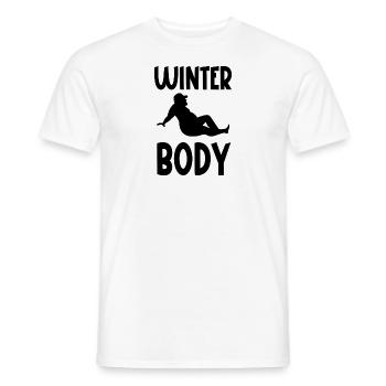winter body - Men's T-Shirt - white - Front - AI Model Male 178 dark (178cm)