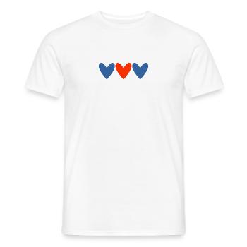 HEART. HEARTS. VALENTINE'S DAY. LOVE. LOVE. COUPLE. - Men's T-Shirt - white - Front - AI Model Male 178 dark (178cm)