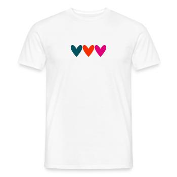 HERZ. PAAR. VALENTINSTAG. GERADE VERHEIRATET. Junggesellinnenabschied. - Männer T-Shirt - Weiß - Vorne - AI Model Male 178 dark (178cm)