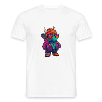 Dinosaurier triceratops Winter Comic - Männer T-Shirt - Weiß - Vorne - AI Model Male 178 dark (178cm)
