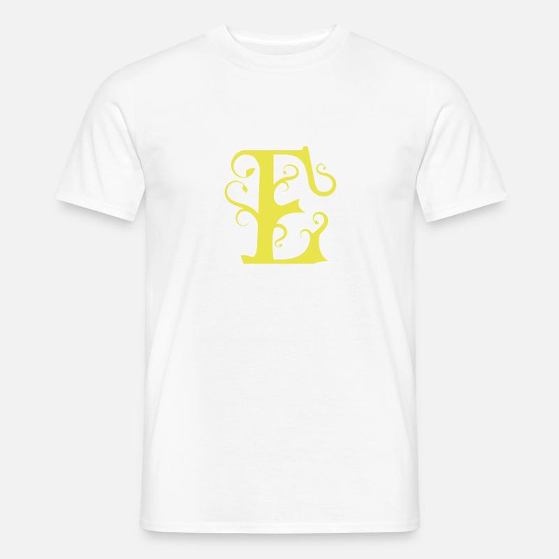 Monogramm Letter E - Männer T-Shirt - Weiß