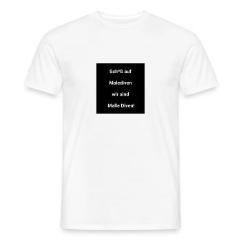 Malle Diven Schriftzug - Männer T-Shirt - Weiß - Vorne - AI Model Male 178 dark (178cm)
