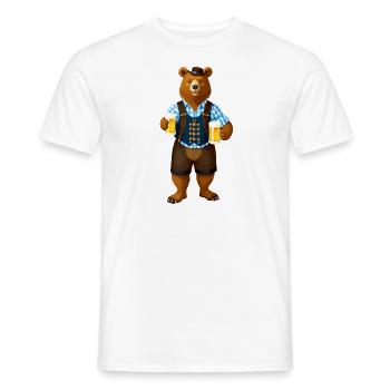 Folk Festival October Bear Traditional Bavarian Beer Glass - Men's T-Shirt - white - Front - AI Model Male 178 dark (178cm)