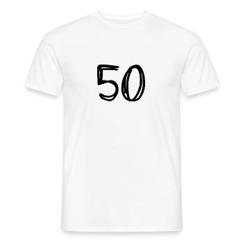 50. 50 JAHRE. 50-jähriges JUBILÄUM. GEBURTSTAG 50 JAHRE. - Männer T-Shirt - Weiß - Vorne - AI Model Male 178 dark (178cm)