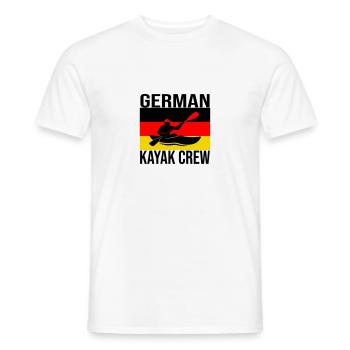 Équipage de kayak allemand – T-shirt de kayak d’eau vive - T-shirt homme - blanc - Devant - AI Model Male 178 dark (178cm)