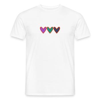 HEART. HEARTS. VALENTINE'S DAY. LOVE. LOVE. COUPLE. - Men's T-Shirt - white - Front - AI Model Male 178 dark (178cm)