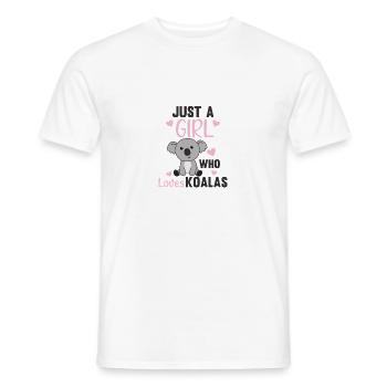 Juste une fille qui aime Koalas doux Koala - T-shirt homme - blanc - Devant - AI Model Male 178 dark (178cm)