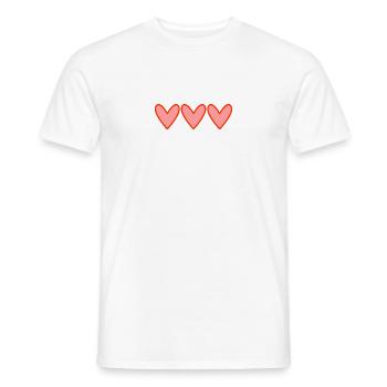 HEART. HEARTS. VALENTINE'S DAY. LOVE. LOVE. COUPLE. - Men's T-Shirt - white - Front - AI Model Male 178 dark (178cm)