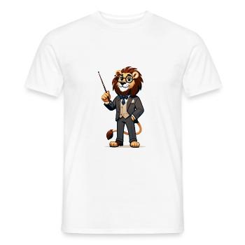 Cute Lion Teacher - Men's T-Shirt - white - Front - AI Model Male 178 dark (178cm)