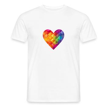 LGBTQIA+ Heart, Love & Support - Men's T-Shirt - white - Front - AI Model Male 178 dark (178cm)
