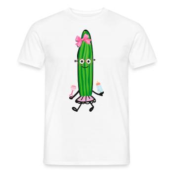 Bébé Concombre, Bébé, Concombre, Fille - T-shirt homme - blanc - Devant - AI Model Male 178 dark (178cm)