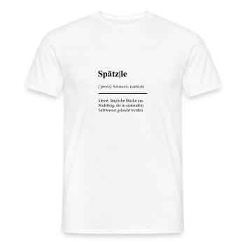 Spätzle-Saga: Schwäbisch köstlich! Duden - Männer T-Shirt - Weiß - Vorne - AI Model Male 178 dark (178cm)