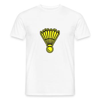 Badminton Sports - Men's T-Shirt - white - Front - AI Model Male 178 dark (178cm)