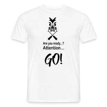Drachenboot Start Ziel Attention Go 1c - Männer T-Shirt - Weiß - Vorne - AI Model Male 178 dark (178cm)