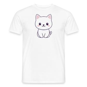 Babykatze, Kawaii Kätzchen, Manga-Zeichnung - Männer T-Shirt - Weiß - Vorne - AI Model Male 178 dark (178cm)