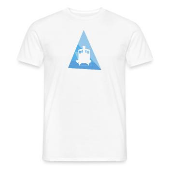 Railway locomotive railway line - Men's T-Shirt - white - Front - AI Model Male 178 dark (178cm)