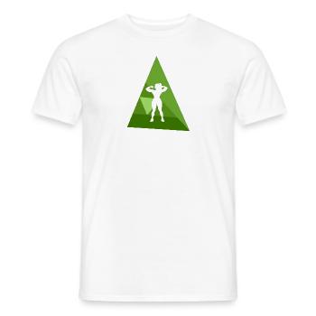Entraînement avec haltères de musculation - T-shirt homme - blanc - Devant - AI Model Male 178 dark (178cm)