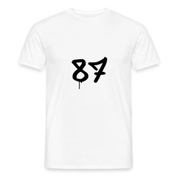 Graffiti : 87 - Men's T-Shirt - white - Front - AI Model Male 178 dark (178cm)